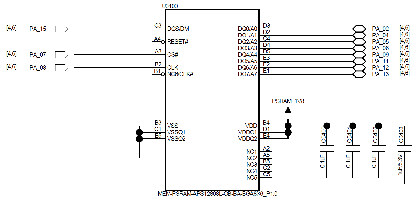 Figure 5.5-2: BGA169 OPI PSRAM Device 1 Reference Circuit