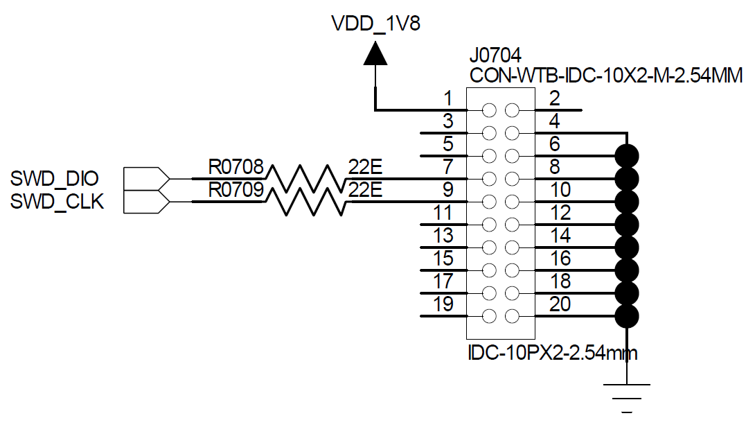 Figure 5.7-4: Source SWD Connector: Verify Adapter Wiring