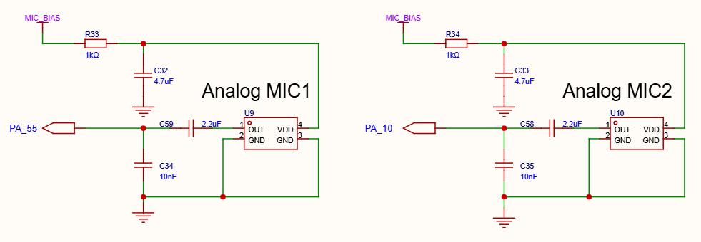 Figure 5.5-1: Single-Ended Analog Microphone Input Reference Circuit