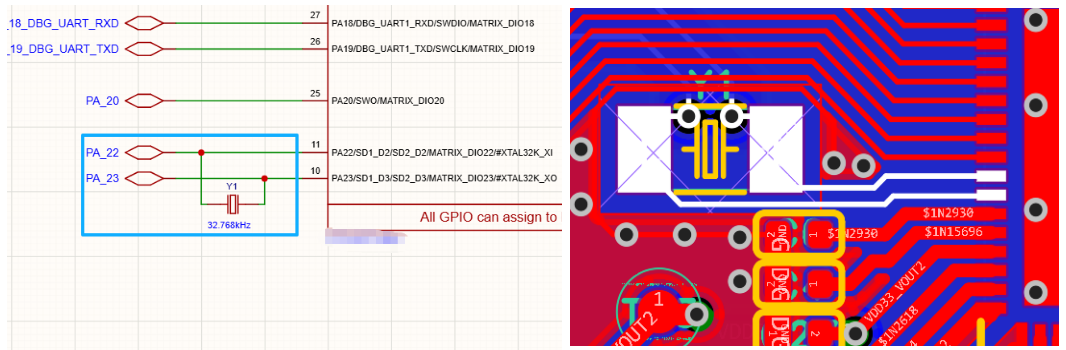 Figure 6.9-34: 32.768 kHz Crystal Routing Reference