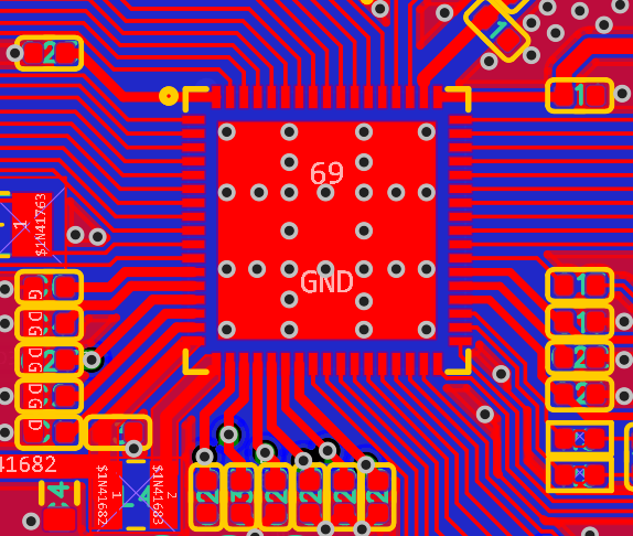 Figure 6.9-21: QFN68 Top-Layer Fanout Reference