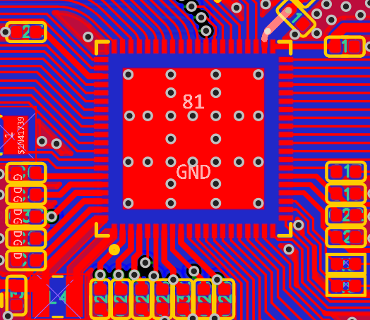 Figure 6.9-22: QFN80 Top-Layer Fanout Reference