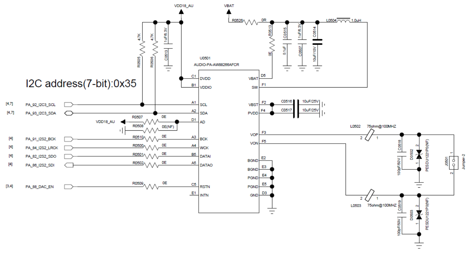 Figure 5.5-7: I2S Audio PA Circuit