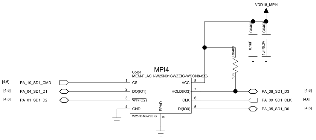 Figure 5.6-1: SPI NAND Flash Reference Circuit