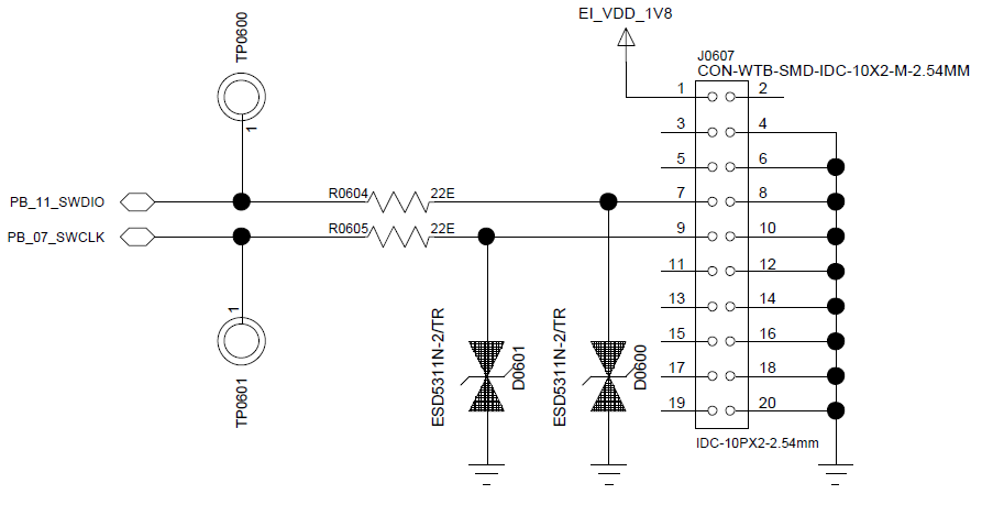 Figure 5.7-1: SWD Debug Interface Circuit