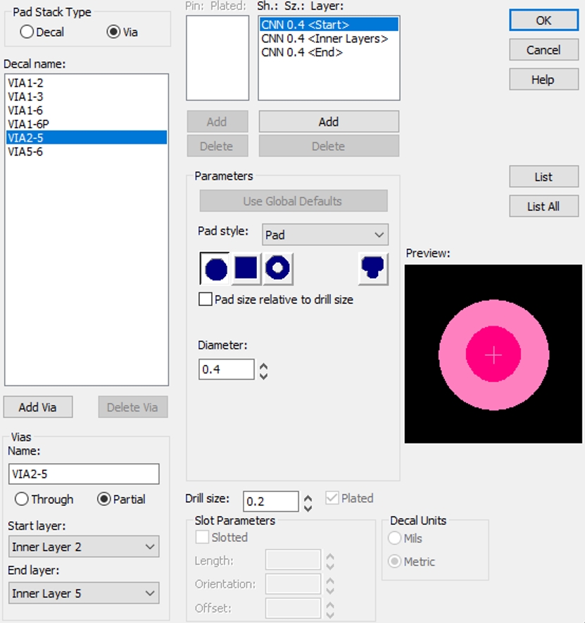 Figure 6.3-4: 2-5 Layer Buried Via Design
